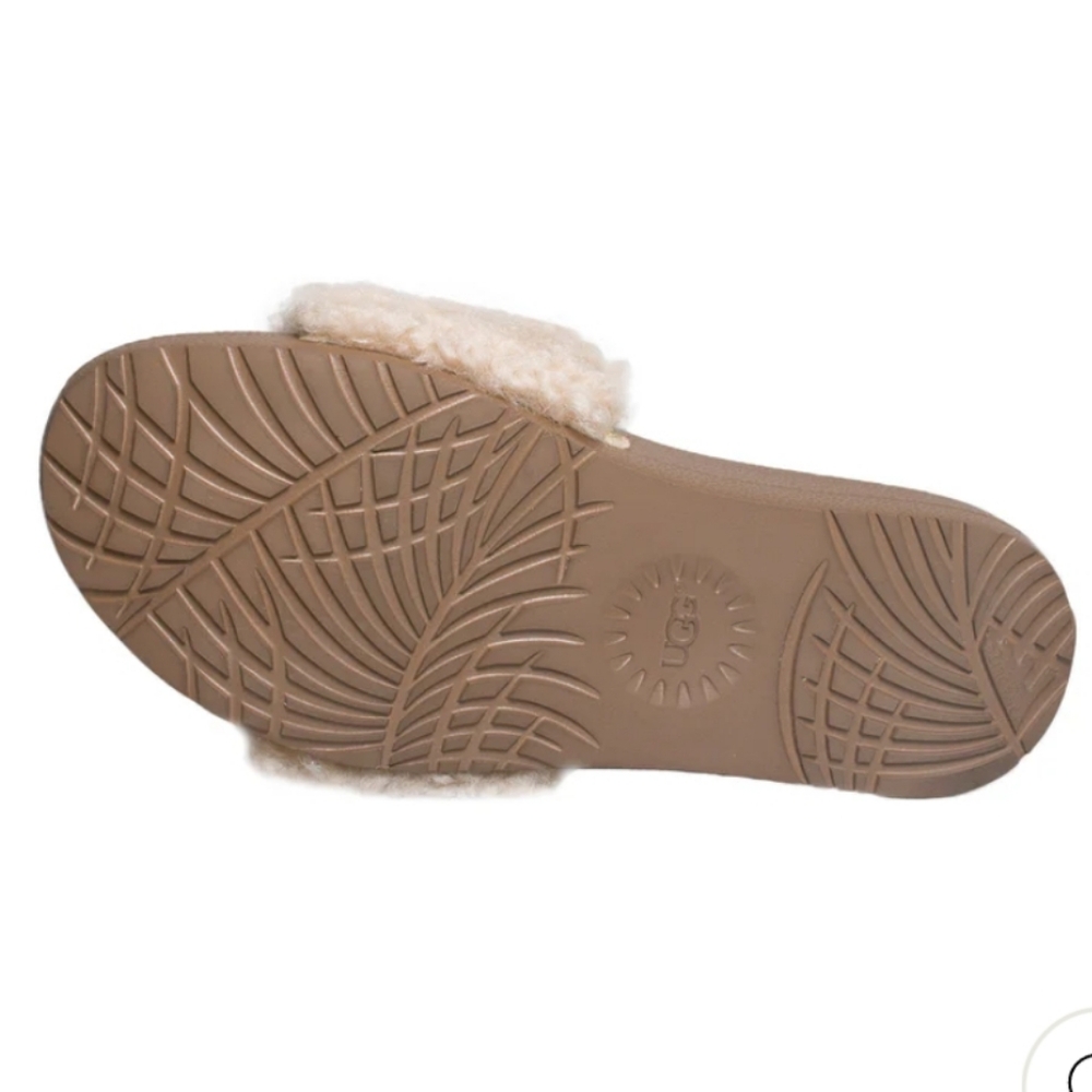 New Ugg Royale Natural Toscana Fur Curly Shearling Slide Slippers Size 8 - Picture 10 of 12